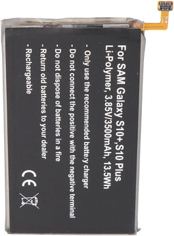 Batterij geschikt voor Samsung Galaxy S10 +, S10 Plus, Li-Polymer, 3.85V, 3500mAh, 13.5Wh, ingebouwd, zonder gereedschap