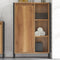 SoBuy BZR65-PF - Smalle Badkamer Opbergkast - Vrijstaand met Uitneembare Wasmand - Bruin - 60x30x90 cm
