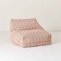 Nobodinoz Landscape Zitzak 74x40x60cm | Pink Red Grid