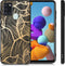 iMoshion Hoesje Geschikt voor Samsung Galaxy A21s Hoesje Siliconen - iMoshion Design hoesje - Goud / Zwart / Golden Leaves