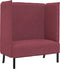 vidaXL - Hoge - Rug - Bank - Bordeauxrood - 109x56x121 - cm - Stof