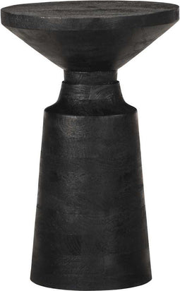 vidaXL - Bijzettafel - Ø33x50 - cm - massief - mangohout - zwart