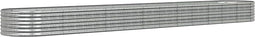 vidaXL - Plantenbak - 512x80x36 - cm - gepoedercoat - staal - zilverkleurig