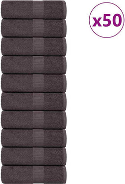 vidaXL - Washandjes - 50 - st - 15x21 - cm - 360 - g/m² - 100% - katoen - antracietkleurig
