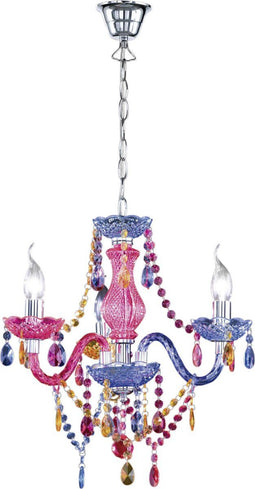 REALITY LUESTER Kroonluchter - Chroom - excl. 3x E14 - D: 46 cm - Behang Multicolor