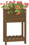 vidaXL - Plantenbak - met - schap - 54x34,5x81 - cm - grenenhout - honingbruin
