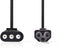 Nedis CEGP11320BK20 - Stroomkabel met Italiaanse connector - 200cm - Zwart