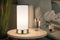 Paulmann Pinja - LED-tafellamp E14 max. 20W - Opaalglazen kap - Wit Messing geborsteld
