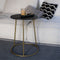 Atmooz - Salontafel Leoh - Rond - Industrieel - Zwart / Goud - Bijzettafel - Hoogte : 55cm