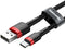 Baseus Cafule - Kabel USB / USB-C QC3.0 2A 200cm - Rood-Zwart