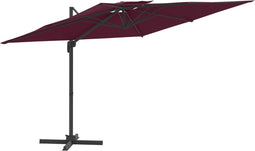 vidaXL - Zweefparasol - met - dubbel - dak - 400x300 - cm - bordeauxrood