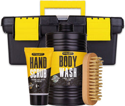 Accentra - Gereedschapskist - Cadeau voor Man Verjaardag - Musk Giftset met Hair & Body Wash en Hand Scrub (4 stuks)