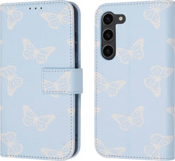iMoshion Hoesje Geschikt voor Samsung Galaxy S23 Hoesje Met Pasjeshouder - iMoshion Design Bookcase smartphone - Blauw / Butterfly