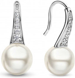 TI SENTO Dames Oorbellen - 925 zilver - Wit parel - 7938PW