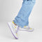 PS Poelman Cibel - Dames Leren Chunky Runner Sneaker - Wit Lila Geel