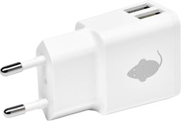 Green Mouse 46956552 - Dual USB Oplader - 220 Volt - Wit