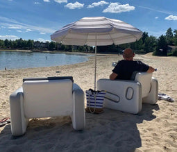 Nikki.Amsterdam | The.Seat | Opblaasbare Stoel | SupBoard Materiaal | Kampeerstoel | Strandstoel | Loungestoel | Set van 2 | Incl Outdoor Lounge Kussens | Incl pomp en handige opbergtas |