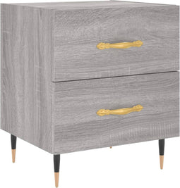 vidaXL - Nachtkastje - 40x35x47,5 - cm - bewerkt - hout - grijs - sonoma - eikenkleur