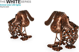 The White Series - Dog solar light – LED - Duo pack - Bronskleurig