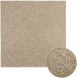 vidaXL - Vloerkleed - ZIZUR - beige - binnen - en - buiten - 120x120 - cm - jute - look