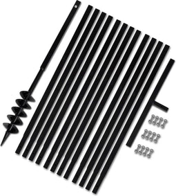 vidaXL - Grondboor - met - handvat - 150 - mm - en - verlengstukken - 9 - m - (staal)