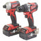 Milwaukee M18 CBLPP2A-402C 18V accu combiset (klopboor-/schroefmachine M18 CBLPD-0) & (Slagschroeven