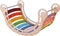 KateHaa Houten XXL Klimboog Rocker met Klimwand Regenboog - Klimrek - Houten Montessori Speelgoed
