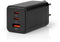 Nedis Universal GaN Wall Charger - USB C Oplader - 65W met 2x USB-C en 1x USB-A - Zwart