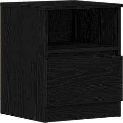 vidaXL - Nachtkastje - Zwart - Eiken - 40x40x50 - cm - Gemaakt - van - Hout