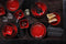 Palmer - Lava - Serviesset - 6 persoons - 24 delig - Rood/Bruin - Stoneware - Bordenset