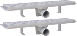 vidaXL - Doucheafvoer - 2 - st - rechthoekig - lijn - 530x140 - mm - roestvrij - staal