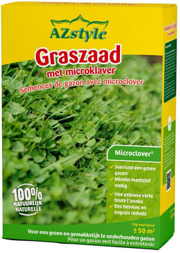 AZstyle Graszaad Met Microklaver - Graszaden - 1 KG - voor 50 m2
