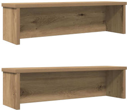 vidaXL - Keukenrekken - stapelbaar - 2 - st - 50x15x16 - cm - artisanaal - eikenkleur