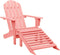 vidaXL - Tuinstoel - Adirondack - met - voetenbank - massief - vurenhout - roze