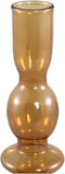 PTMD Kandelaar Enzio - 9x9x25 cm - Glas - Bruin