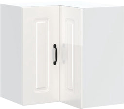 vidaXL - Keukenwandhoekkast - Kalmar - bewerkt - hout - hoogglans - wit