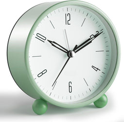 Tyme Wekker Analoog - Geruisloos - Alarm met Lichtfunctie - Groen