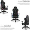tectake® Tartaros - Gamingstoel - Massagefunctie LED-verlichting - Zwart