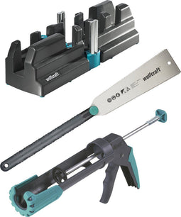 wolfcraft - Plinten Set - Gereedschapsset voor plinten met verstekbak en kitpers MG 200