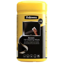 Fellowes computer schoonmaakdoekjes - 100 doekjes - dispenser - doos van 6 stuks