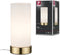 Paulmann Pinja - LED-tafellamp E14 max. 20W - Opaalglazen kap - Wit Messing geborsteld