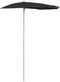 vidaXL - Parasol - half - met - paal - 180x90 - cm - zwart