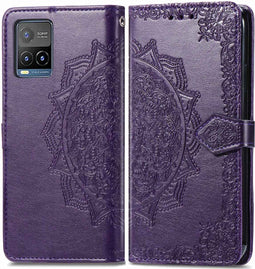 iMoshion Hoesje Geschikt voor Vivo Y21 / Vivo Y21s / Vivo Y33s Hoesje Met Pasjeshouder - iMoshion Mandala Bookcase - Paars
