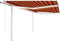 vidaXL - Luifel - automatisch - met - LED - en - windsensor - 4,5x3,5 - m - oranje - bruin