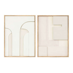 Schilderij Home ESPRIT Wit Natuurlijk Modern Scandinavisch 75 x 3,8 x 100 cm (2 Stuks)