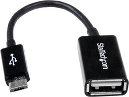 Startech KD13184 - Micro USB naar USB OTG Host Adapter - 0.127 m - Zwart