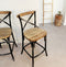 Alterego Cottage Mini Barkruk - Zwart Verouderde Walnoten Afwerking - 47x50x100cm