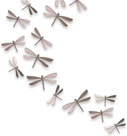 Umbra wanddecoratie libelle Wallflutter set van 20 - Kleur - Nikkel