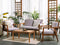 Loungeset met tafel 4-zitter PALLANO Acaciahout Taupe
