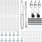 vidaXL - Hekpalen - met - Basisplaten - 13 - stuks - Ø32mm - 68,5cm - Gegalvaniseerd - Staal